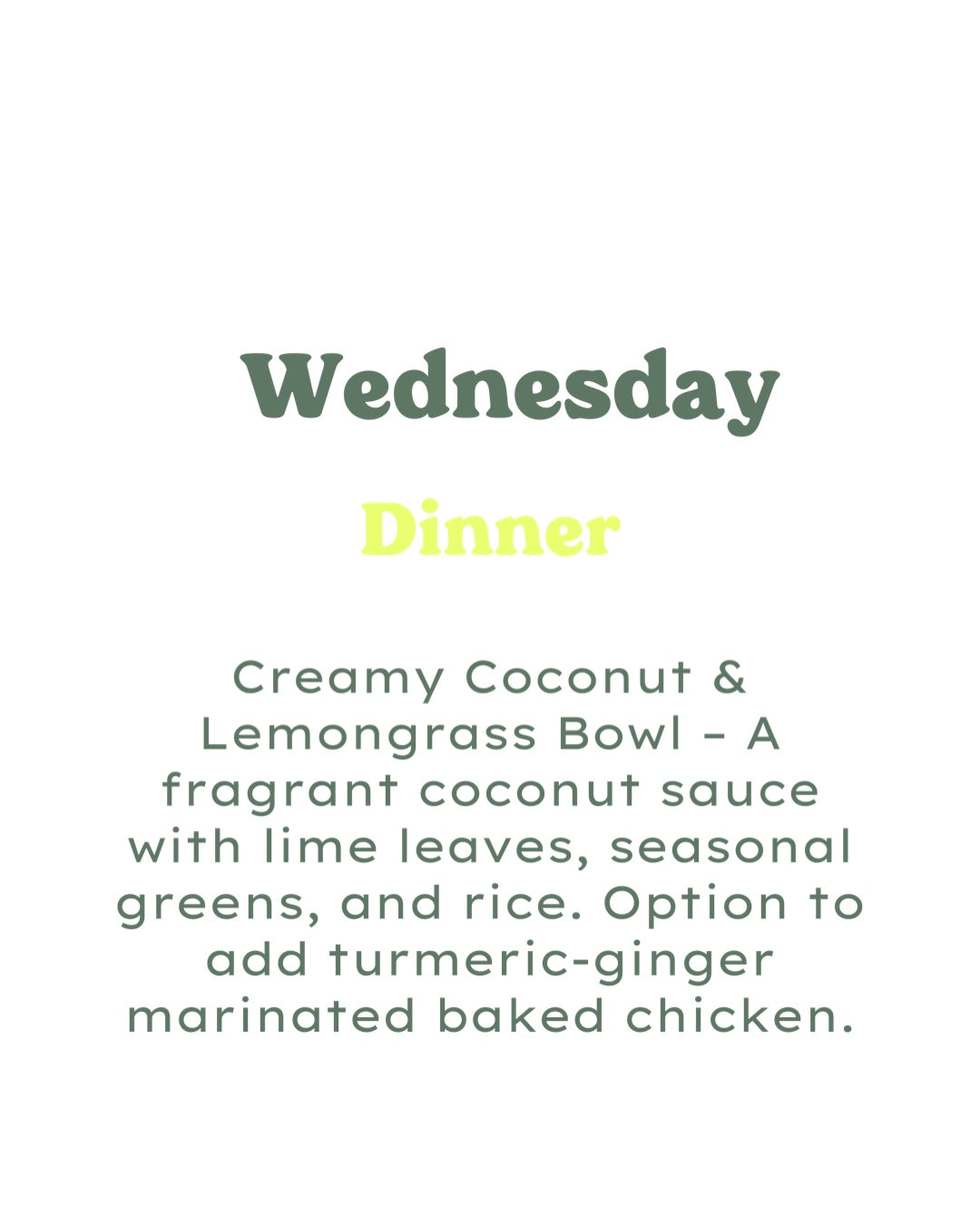5 Day Dinner Plan