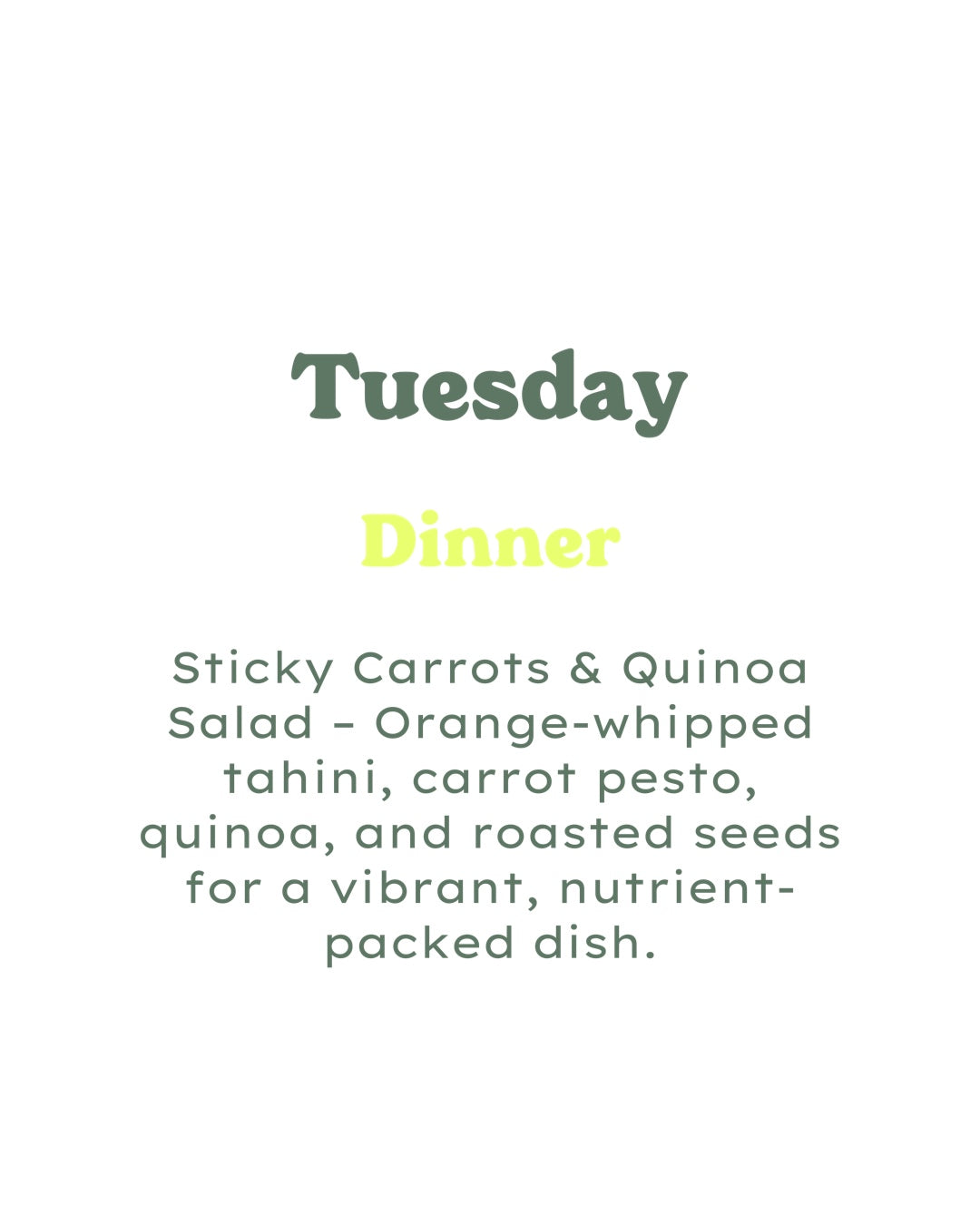 5 Day Dinner Plan